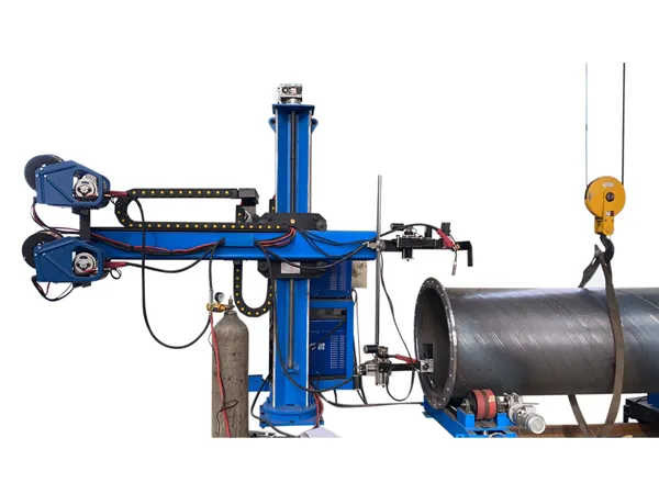 Welding column boom