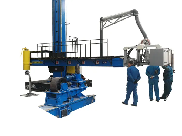 Large scale welding column and boom systems