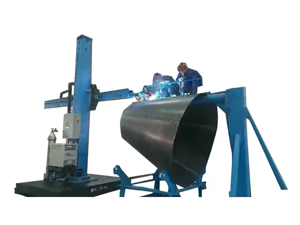 What parts does the welding column boom consist of?